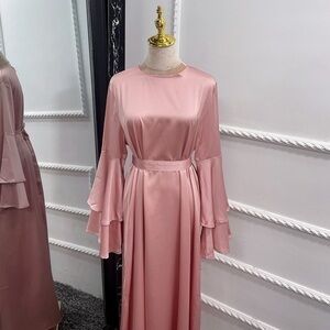 Pink satin dress